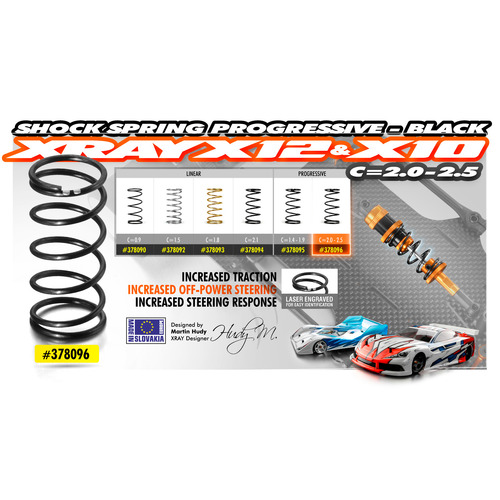 SHOCK SPRING PROGRESSIVE C=2.0-2.5 - BLACK - 2 DOTS - XY378096