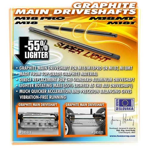 XRAY GRAPHITE MAIN DRIVESHAFT M18 - XY385511
