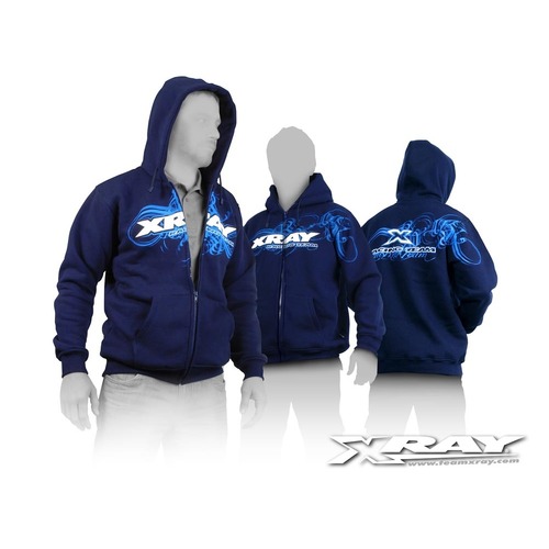 XRAY SWEATER HOODED WITH ZIPPER - BLUE (L) - XY395600L