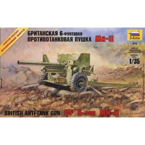 Zvezda 1/35 British 6-pdr Anti-Tank Gun (RR) Plastic Model Kit