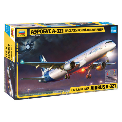 Zvezda 1/144 Airbus A-321 Plastic Model Kit