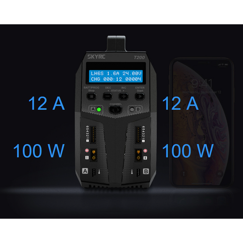 SKY RC T200 AC/DC 12A Dual output Charger Multi Chemistry Balance 